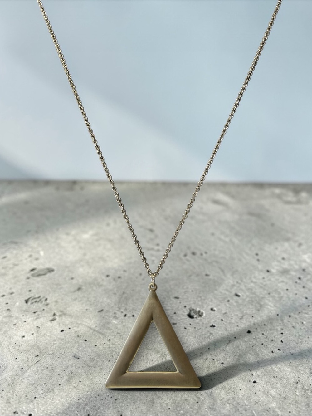 Minimalist Triangle Pendant Necklace -Silver
